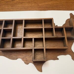 Vintage Wooden USA Wall Shelf